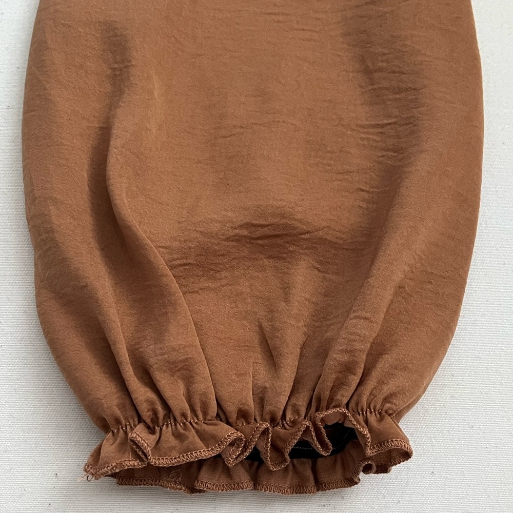 Thread Clover Women's Tan Ruffle Blouse - Picture 4 of 6